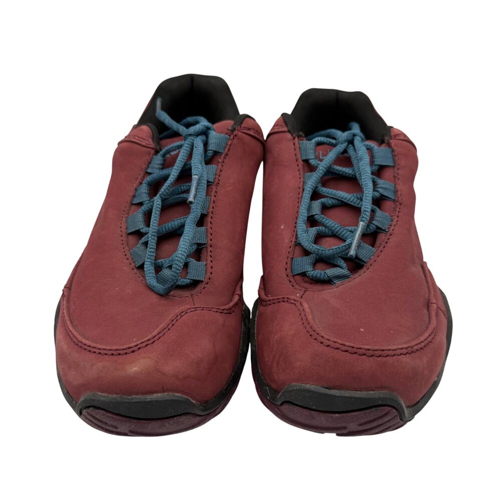 KURU Chicane Shoes Women's 8 Burgundy Teal-Blue Accent Leather Hiking Sneaker